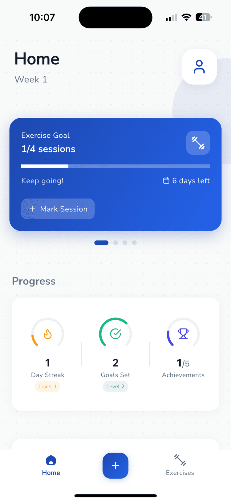 RehaBuddy App Homepage